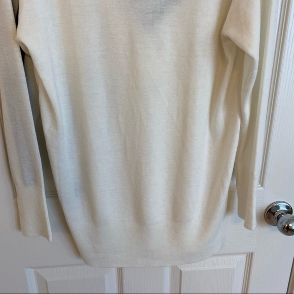 RAG & BONE Grace V-Neck Sweater in White Black XXS - Picture 8 of 11